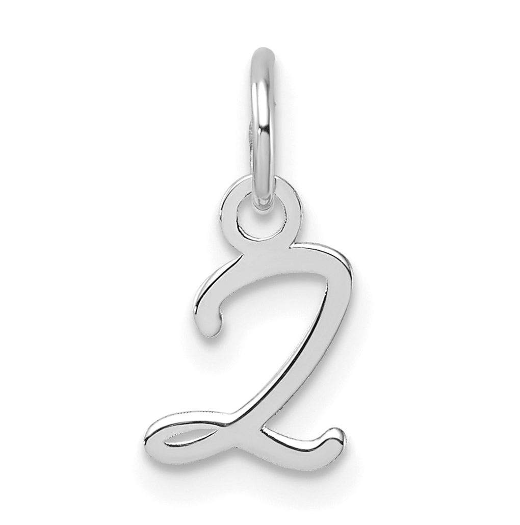 14K White Gold Uppercase Letter Z Initial Charm