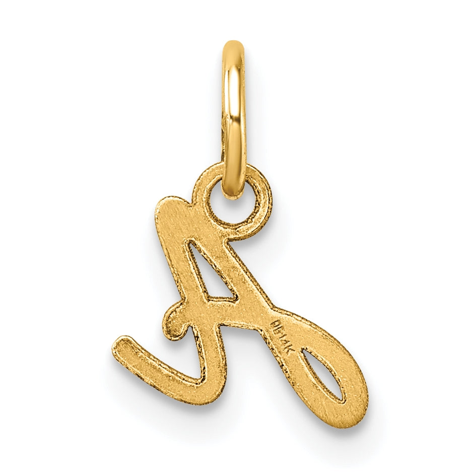 14K Yellow Gold Uppercase Letter A Initial Charm
