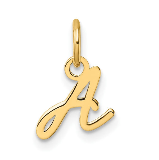 14K Yellow Gold Uppercase Letter A Initial Charm