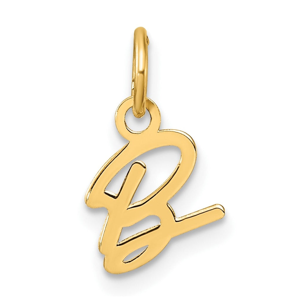 14K Yellow Gold Uppercase Letter B Initial Charm