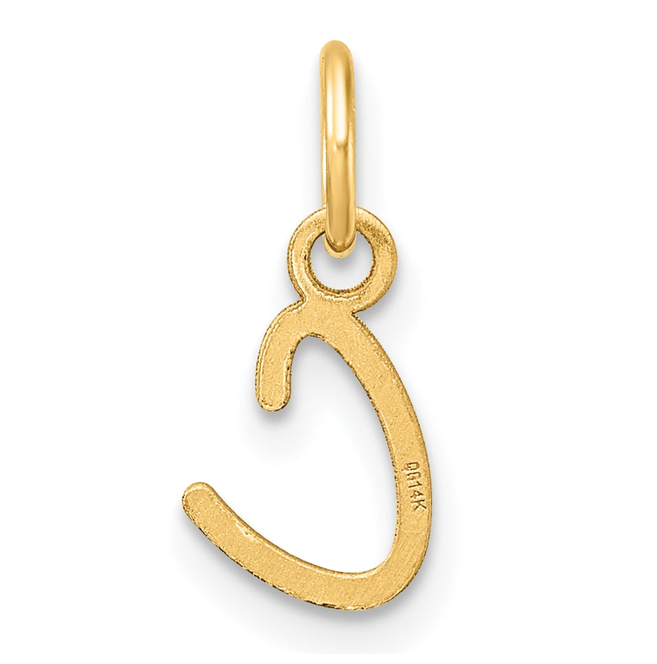 14K Yellow Gold Uppercase Letter C Initial Charm