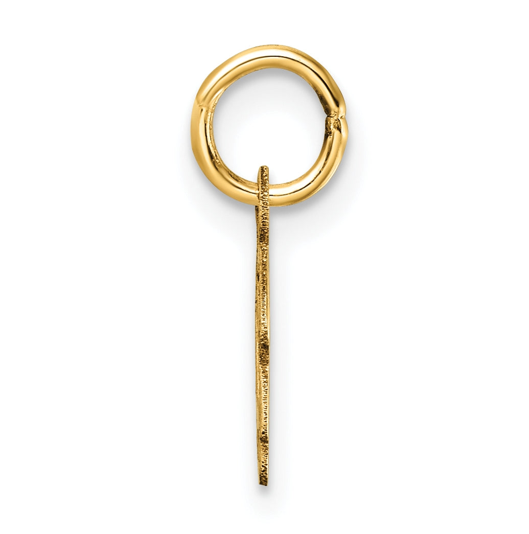 14K Yellow Gold Uppercase Letter D Initial Charm