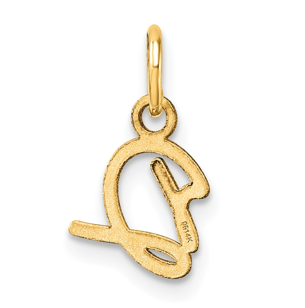 14K Yellow Gold Uppercase Letter D Initial Charm