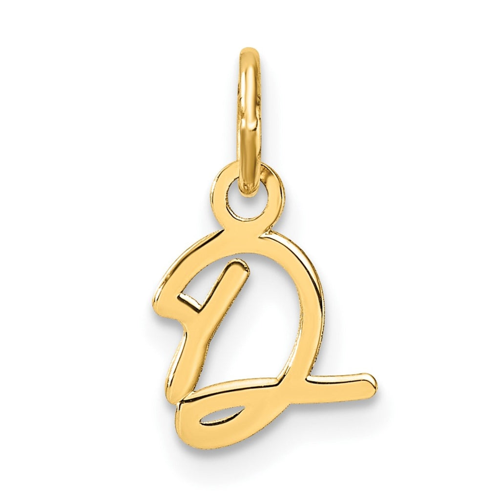 14K Yellow Gold Uppercase Letter D Initial Charm