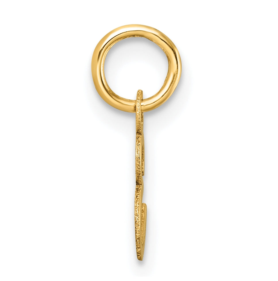 14K Yellow Gold Uppercase Letter E Initial Charm