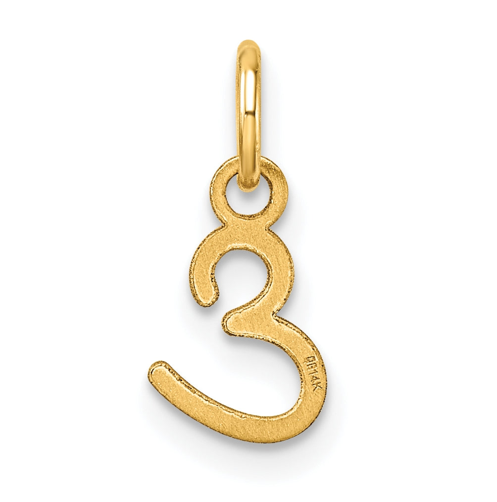 14K Yellow Gold Uppercase Letter E Initial Charm
