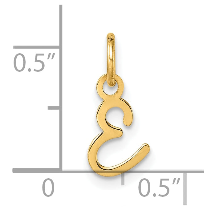 14K Yellow Gold Uppercase Letter E Initial Charm