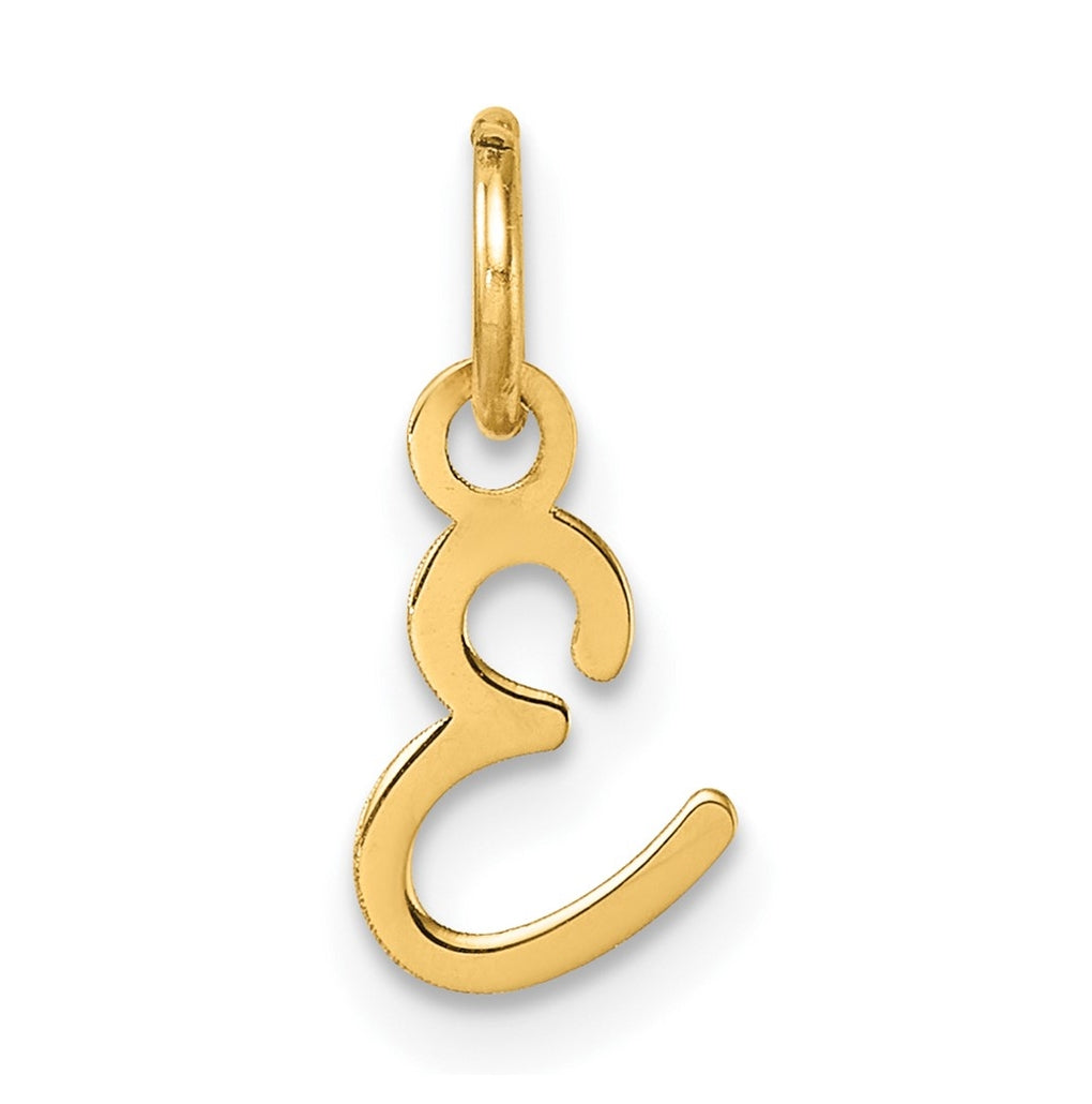 14K Yellow Gold Uppercase Letter E Initial Charm