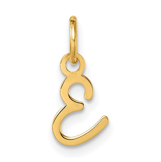 14K Yellow Gold Uppercase Letter E Initial Charm