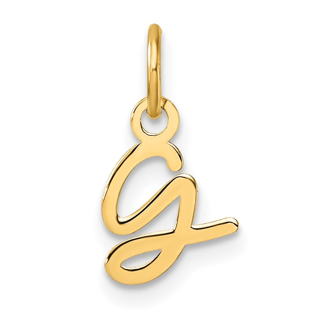 14K Yellow Gold Uppercase Letter G Initial Charm