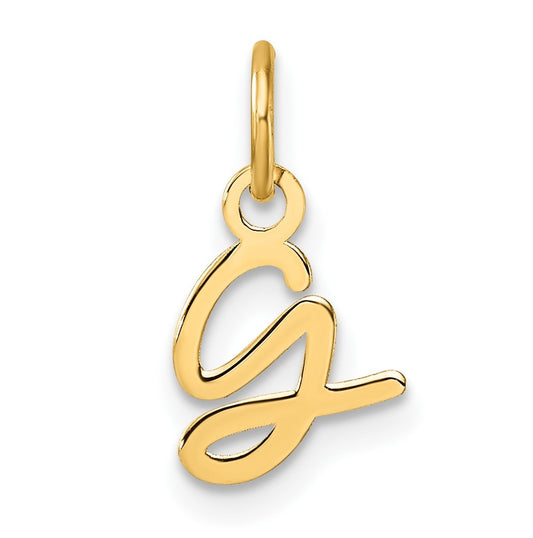 14K Yellow Gold Uppercase Letter G Initial Charm
