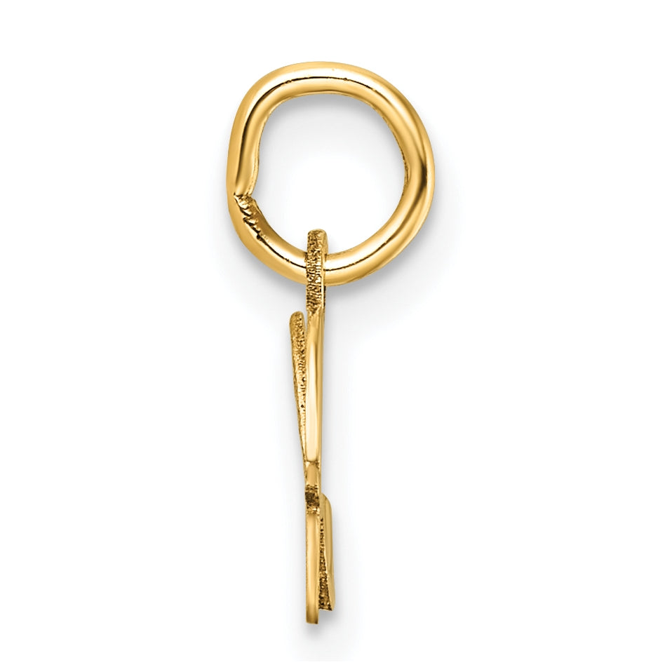 14K Yellow Gold Uppercase Letter H Initial Charm