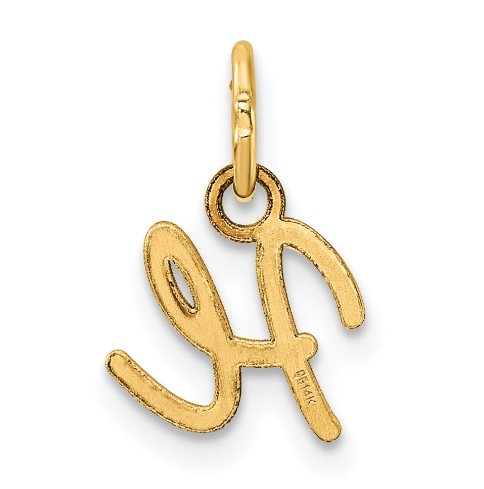 14K Yellow Gold Uppercase Letter H Initial Charm