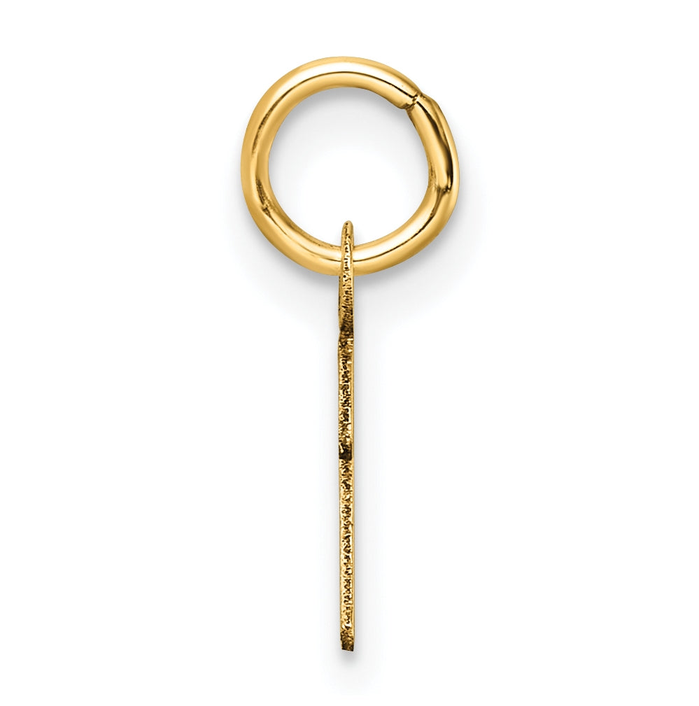 14K Yellow Gold Uppercase Letter I Initial Charm