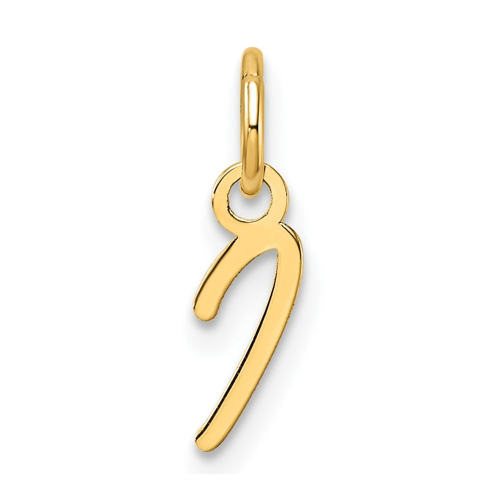 14K Yellow Gold Uppercase Letter I Initial Charm