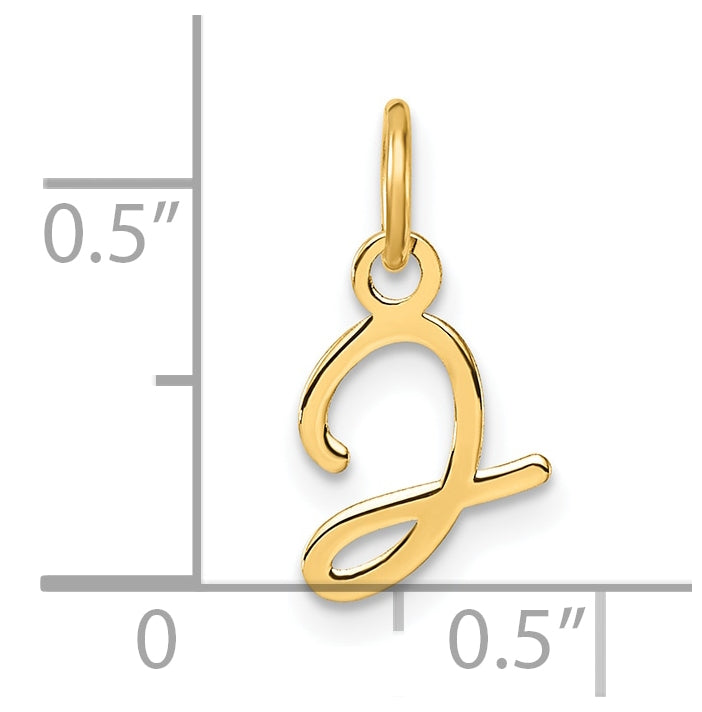 14K Yellow Gold Uppercase Letter J Initial Charm