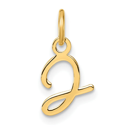 14K Yellow Gold Uppercase Letter J Initial Charm