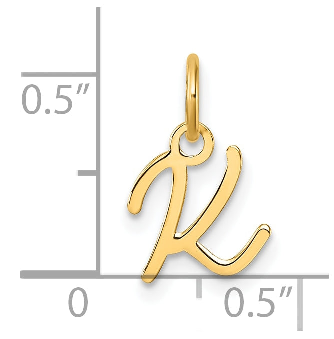 14K Yellow Gold Uppercase Letter K Initial Charm