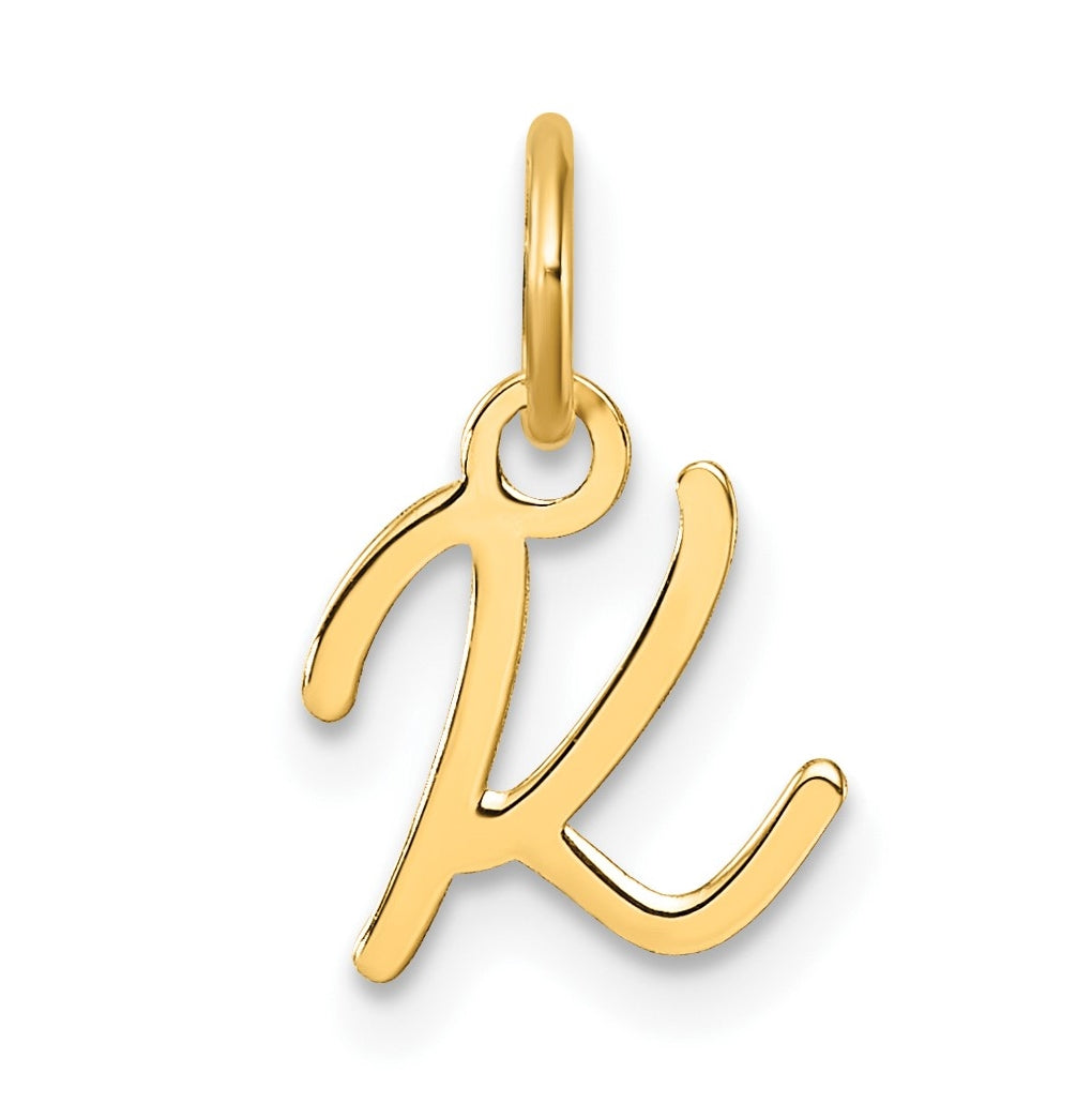 14K Yellow Gold Uppercase Letter K Initial Charm