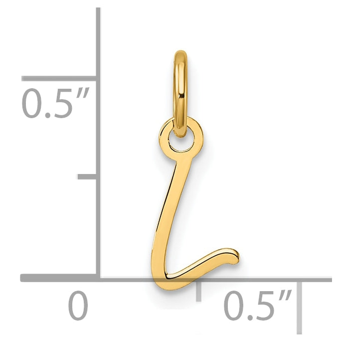14K Yellow Gold Uppercase Letter L Initial Charm