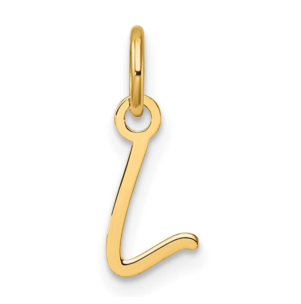 14K Yellow Gold Uppercase Letter L Initial Charm
