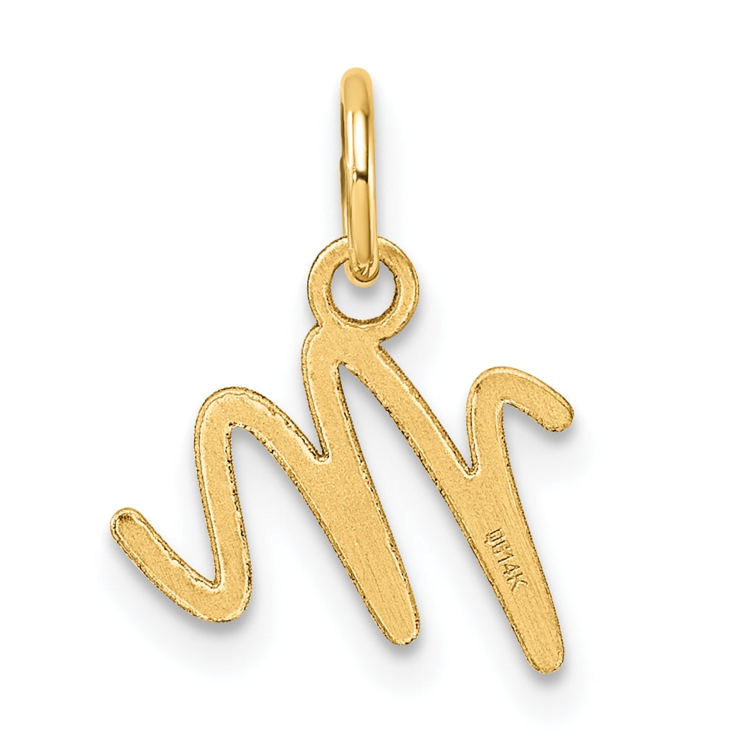14K Yellow Gold Uppercase Letter M Initial Charm