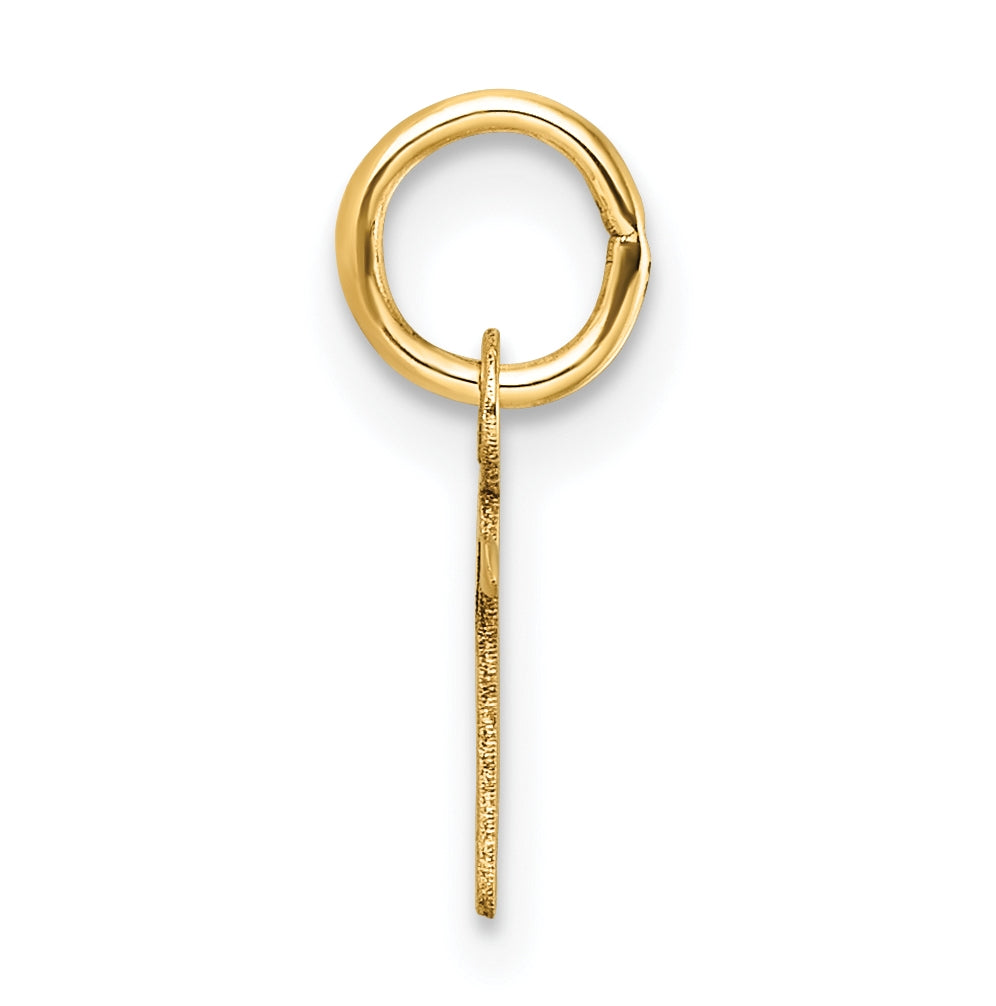 14K Yellow Gold Uppercase Letter N Initial Charm