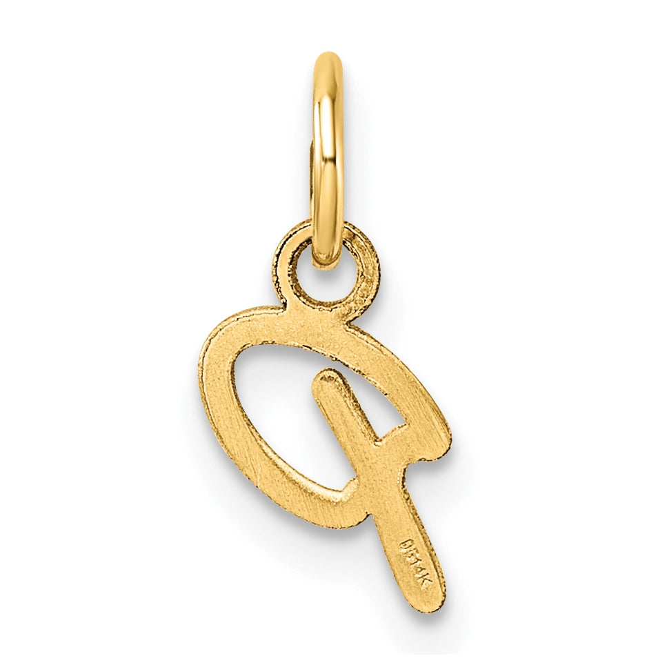 14K Yellow Gold Uppercase Letter P Initial Charm