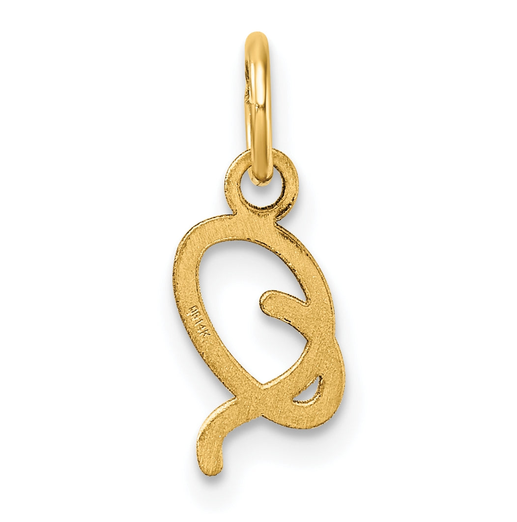 14K Yellow Gold Uppercase Letter Q Initial Charm