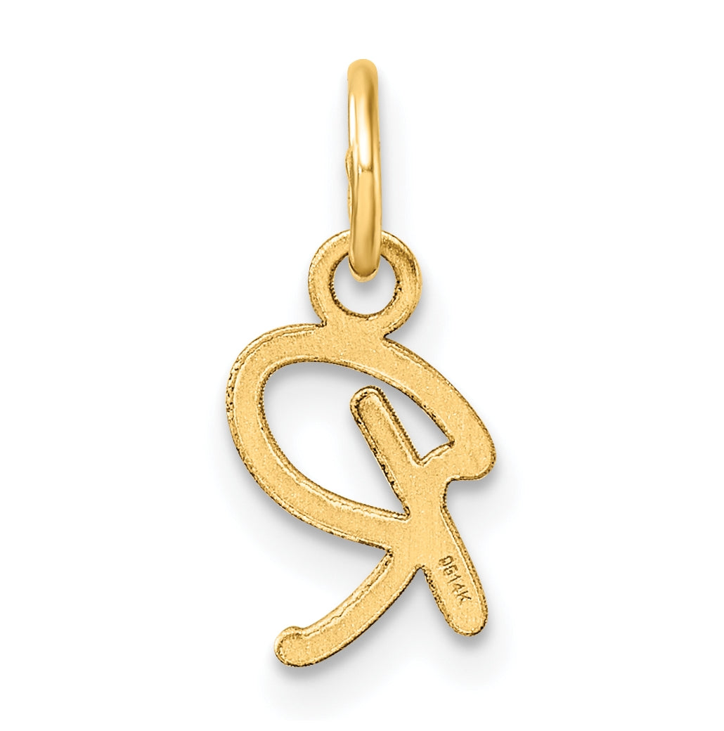 14K Yellow Gold Uppercase Letter R Initial Charm