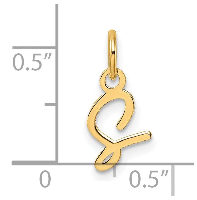 14K Yellow Gold Uppercase Letter S Initial Charm