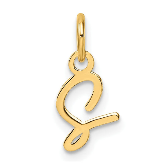 14K Yellow Gold Uppercase Letter S Initial Charm