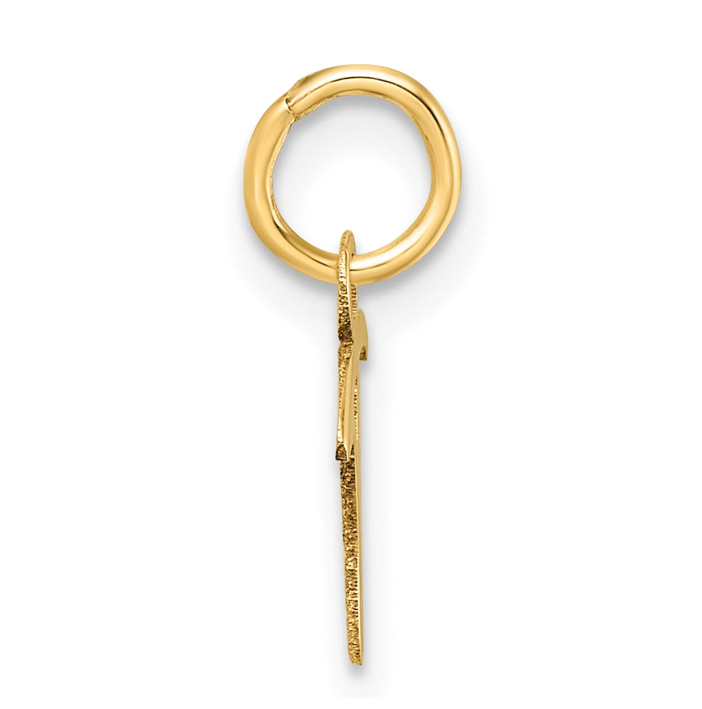 14K Yellow Gold Uppercase Letter T Initial Charm