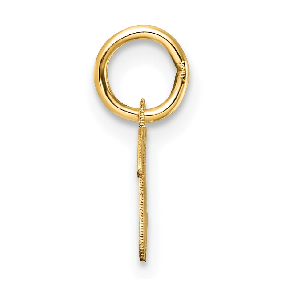 14K Yellow Gold Uppercase Letter U Initial Charm