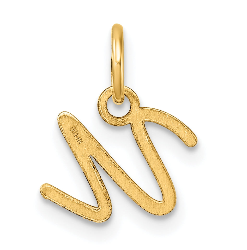 14K Yellow Gold Uppercase Letter U Initial Charm