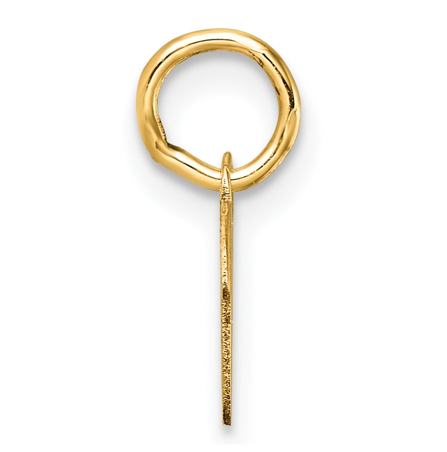 14K Yellow Gold Uppercase Letter V Initial Charm
