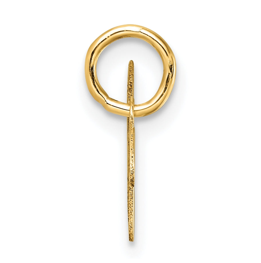 14K Yellow Gold Uppercase Letter W Initial Charm