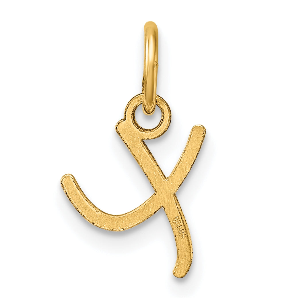 14K Yellow Gold Uppercase Letter X Initial Charm