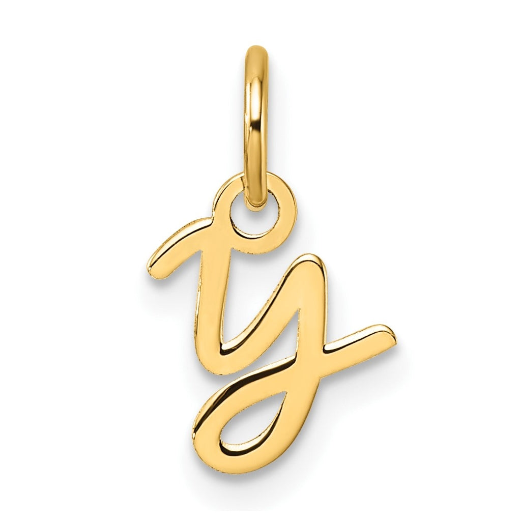 14K Yellow Gold Uppercase Letter Y Initial Charm