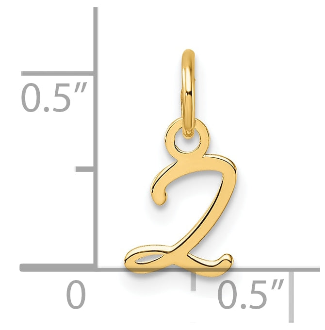 14K Yellow Gold Uppercase Letter Z Initial Charm