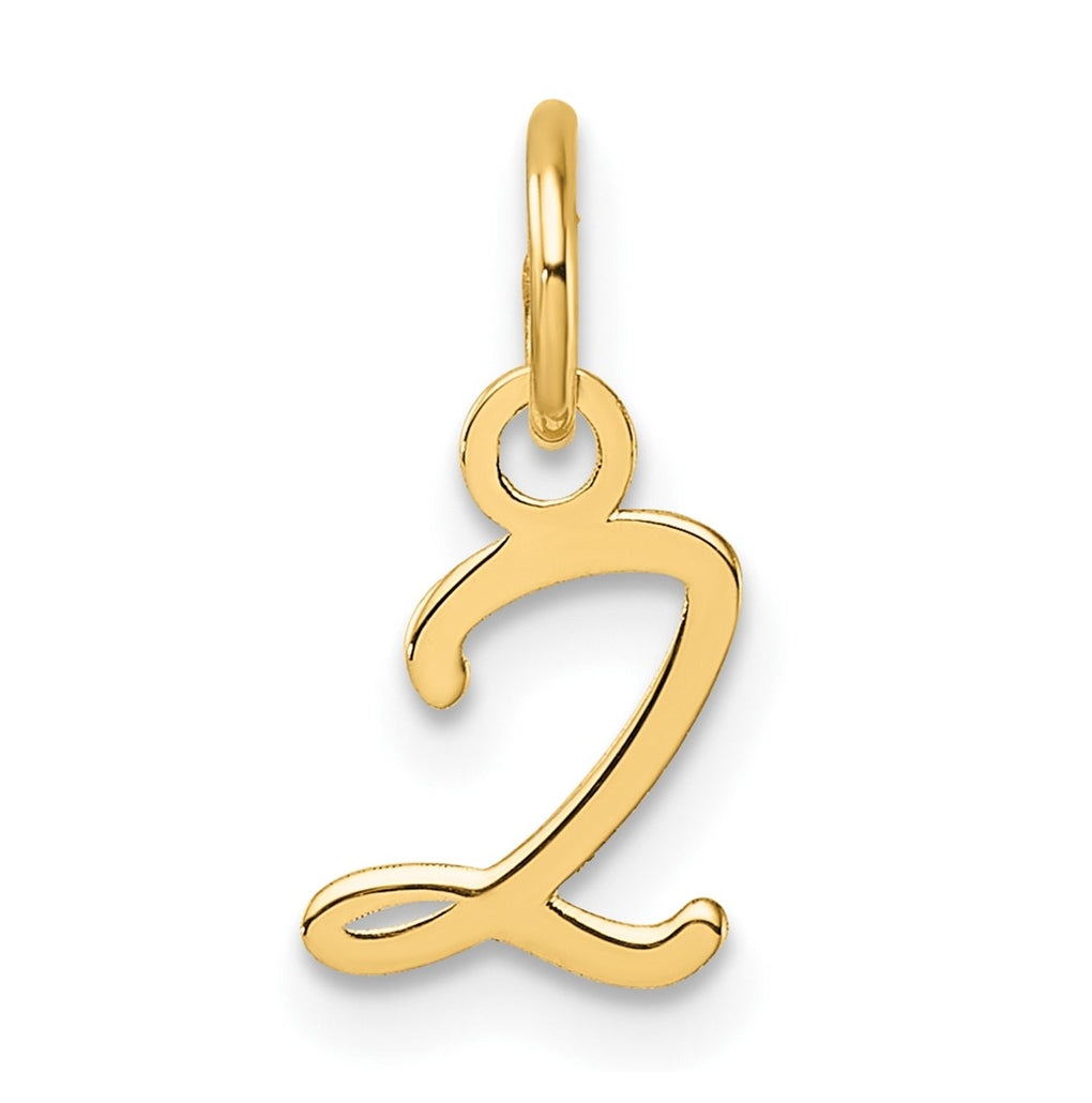 14K Yellow Gold Uppercase Letter Z Initial Charm