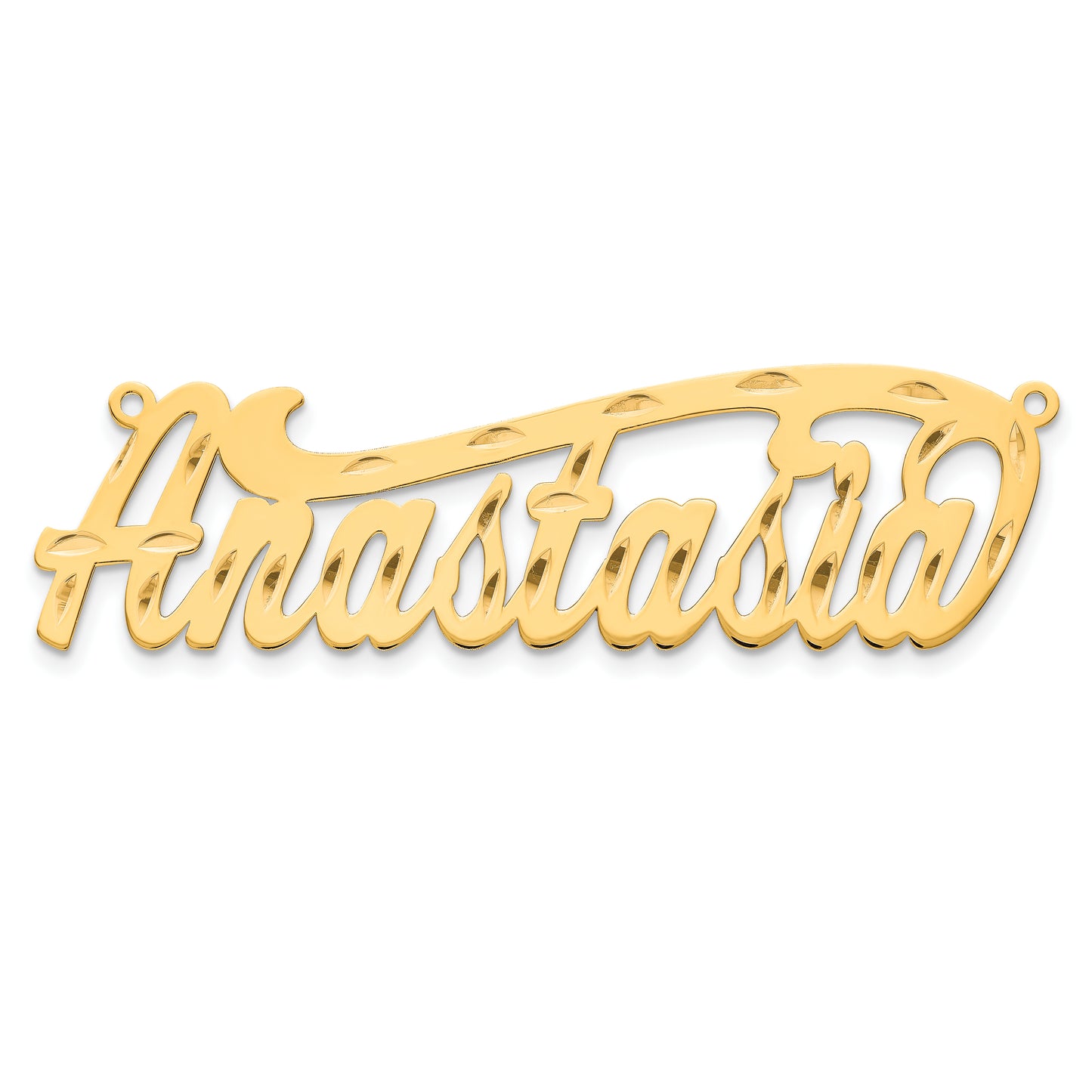Sterling Silver Gold plated Diamond-cut Name Plate