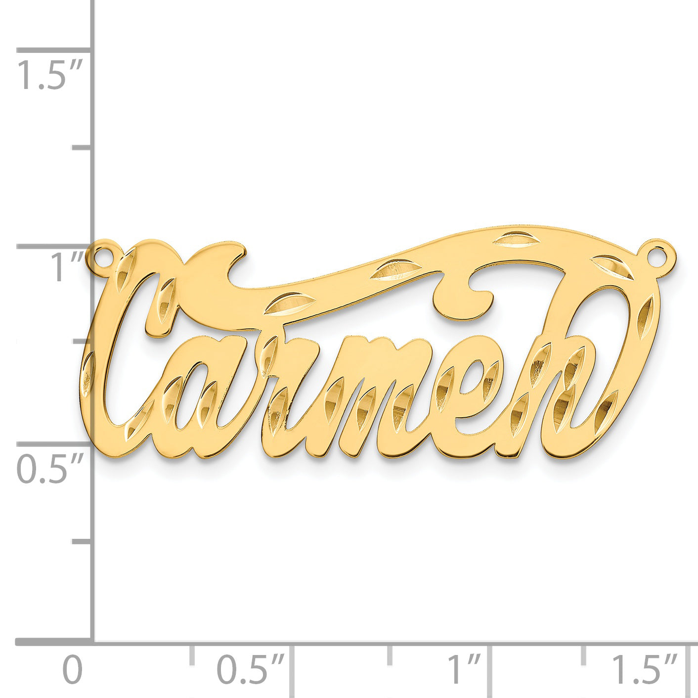 Sterling Silver Gold plated Diamond-cut Name Plate