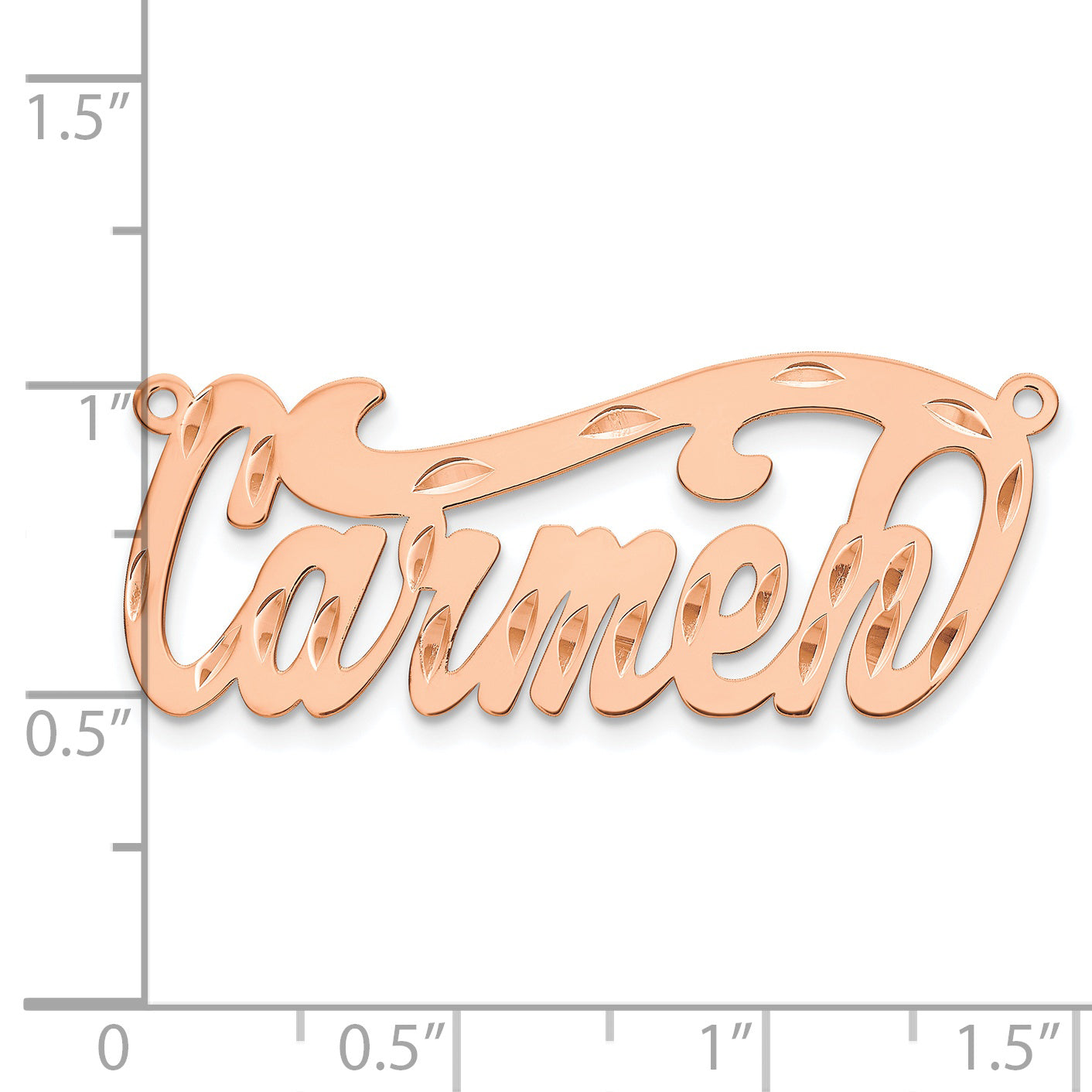 14K Rose Gold Diamond-cut Name Plate