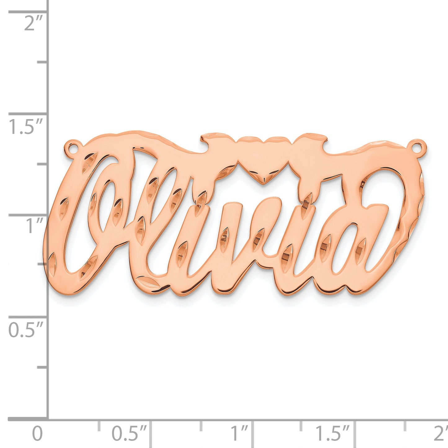 14k Rose Gold Diamond-cut with Heart Name Plate
