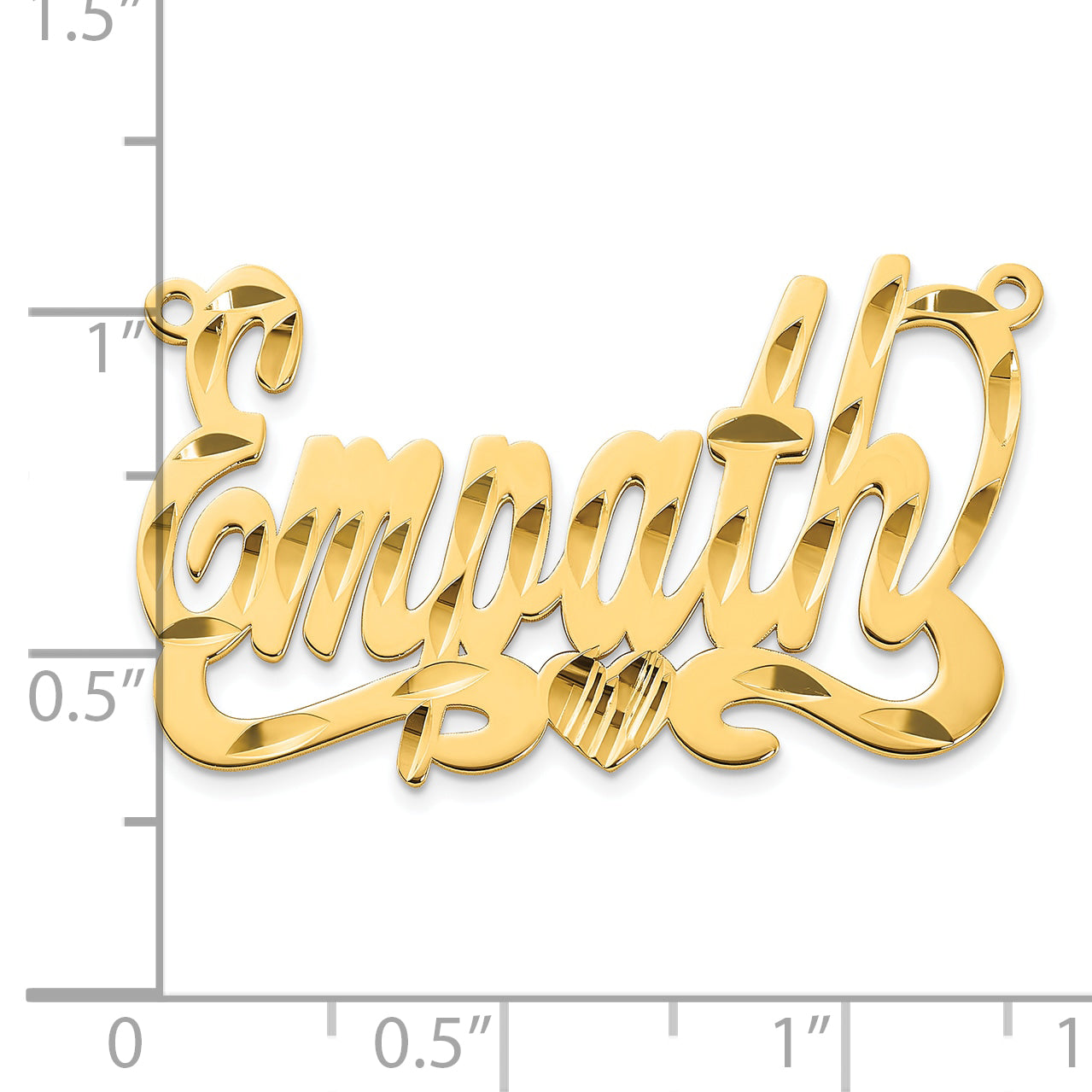 Sterling Silver Gold plated Diamond-cut with Heart Name Plate