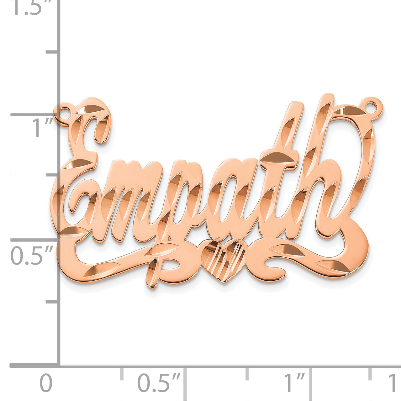 14k Rose Gold Diamond-cut with Heart Name Plate