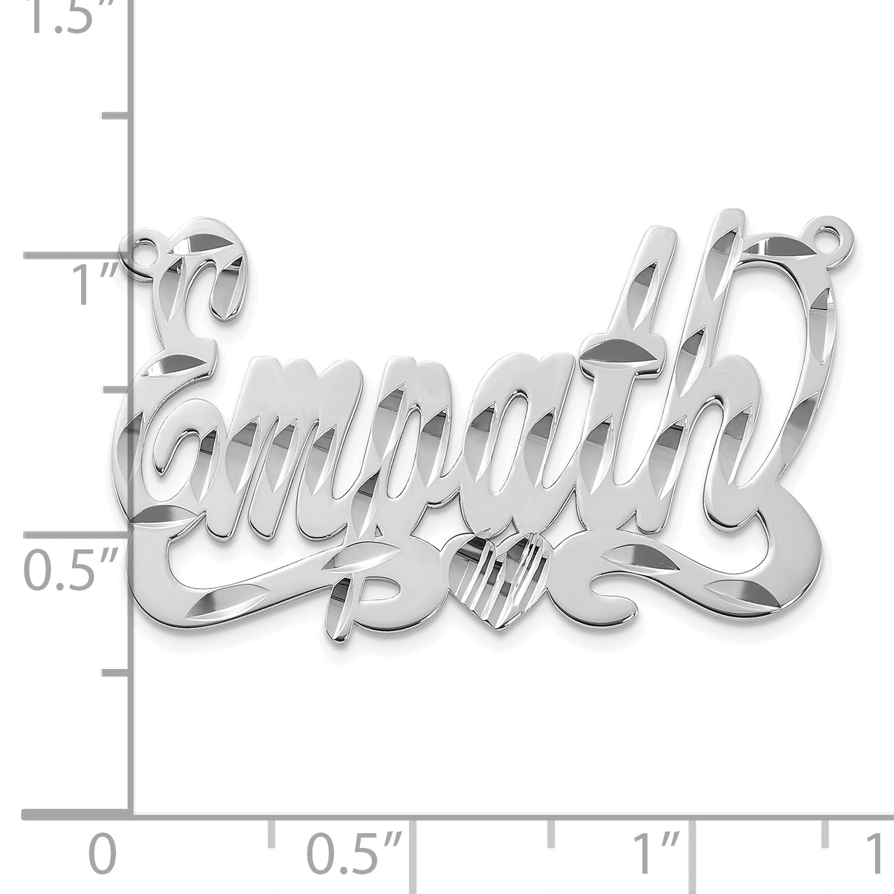 14K White Gold Diamond-cut with Heart Name Plate