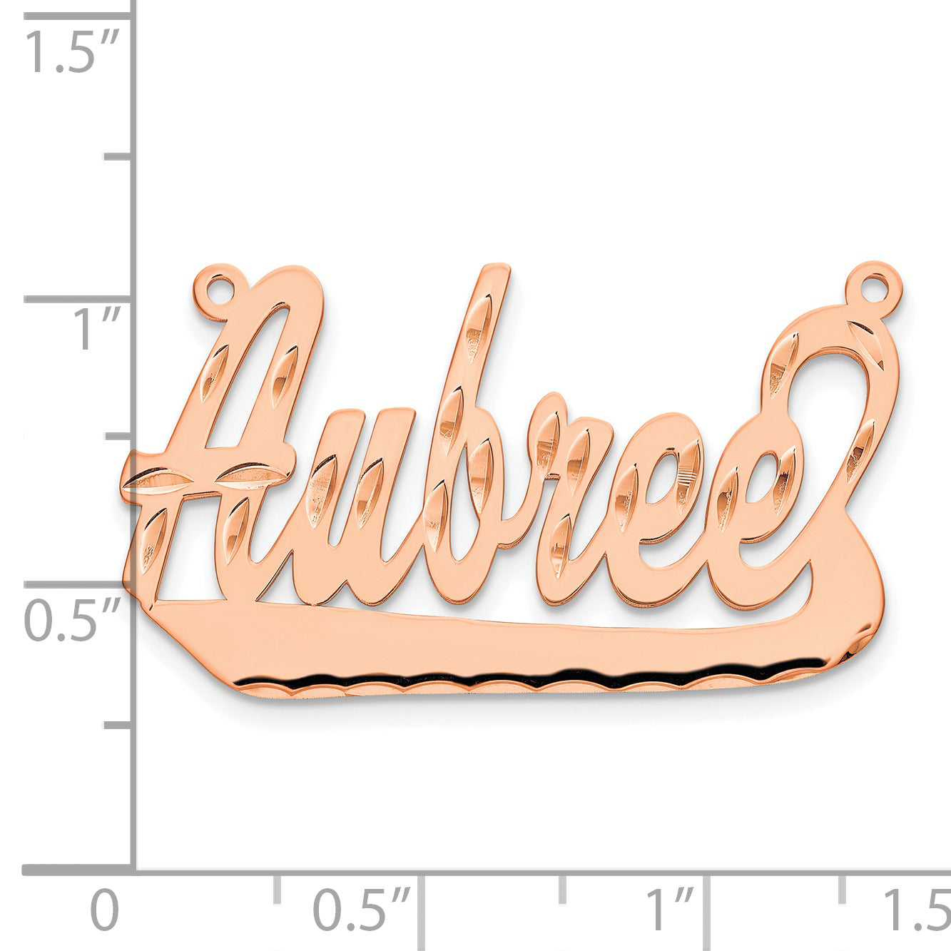 14k Rose Gold Diamond-cut Name Plate