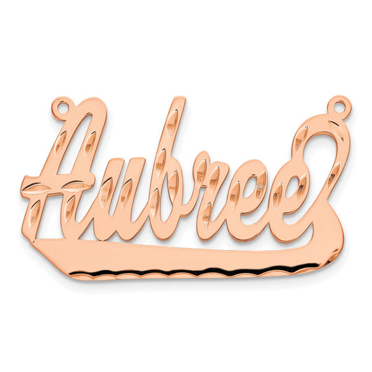 14k Rose Gold Diamond-cut Name Plate